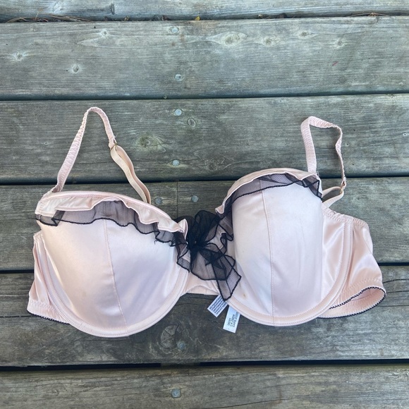 Frills and Thrills by La Senza Size 38B Bra Beige Black - Picture 1 of 6